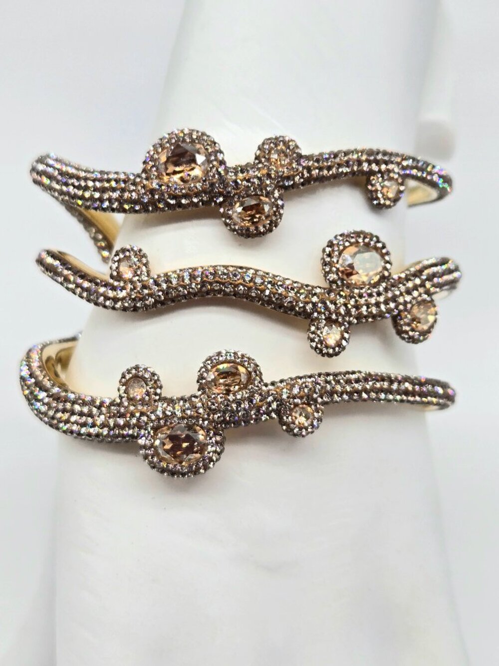 Atelier Swarovski Tigris Cuff Bracelet Crystal Pave Statement Wide Sparkle